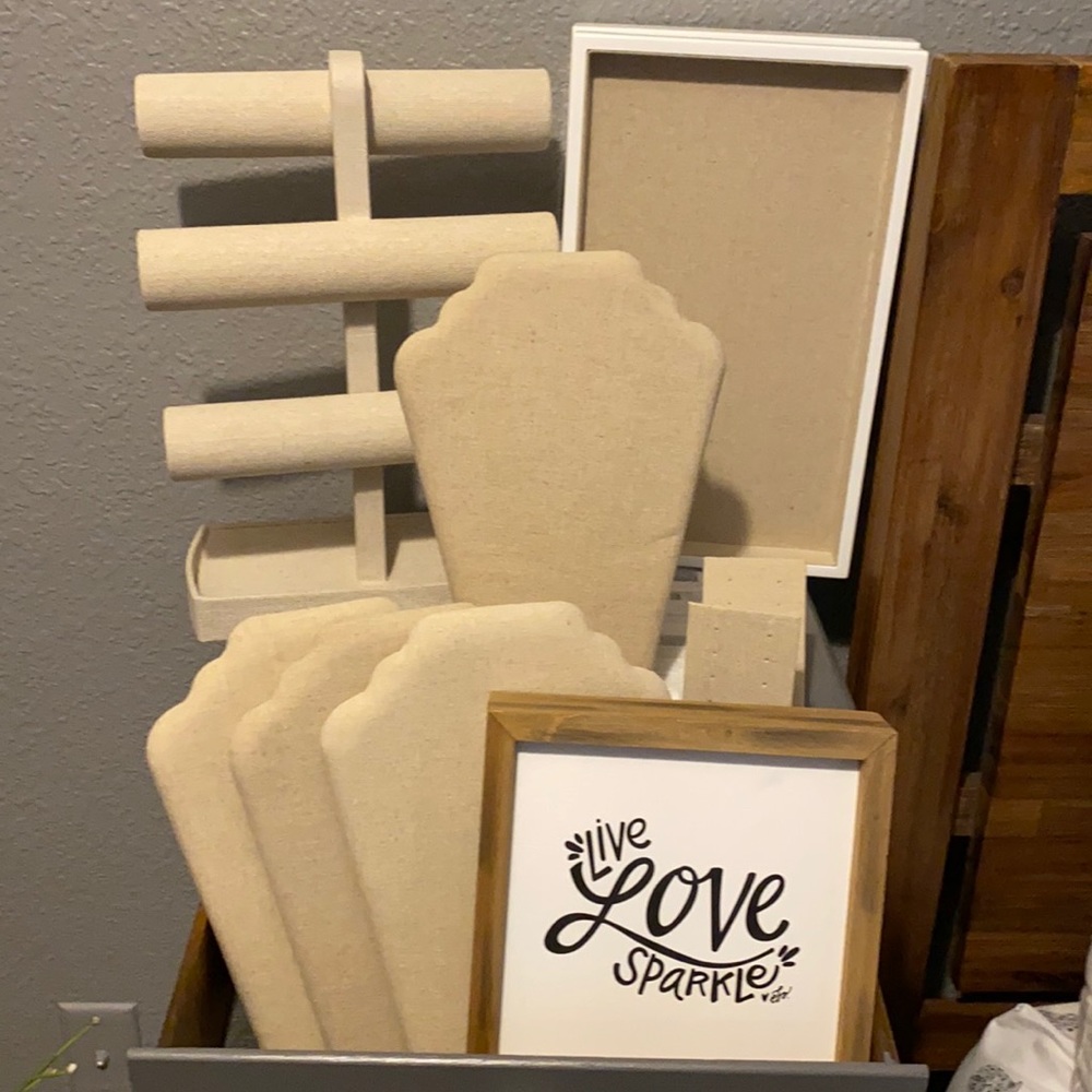 Stella and Dot Jewelry Display Trays, boards, and cute sign for new business